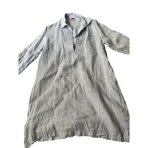 Leggiadro blue linen tunic dress Size 14
